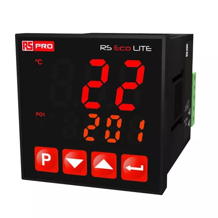 RS Pro Panel Mount On/Off Temperature Controller 48 x 48 mm 2 Output Relay 10 to 30 V DC Supply Voltage