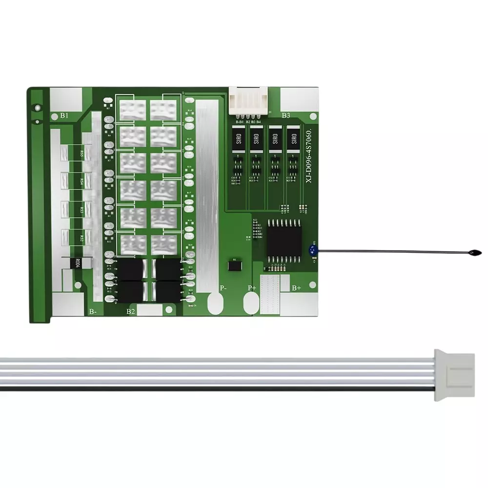 amiciSolar BMS with NTC Sensors XJ-D096 4S 12 V 10 A LiFePO4 , 120 A Overcurrent Protection & Cell Balancing