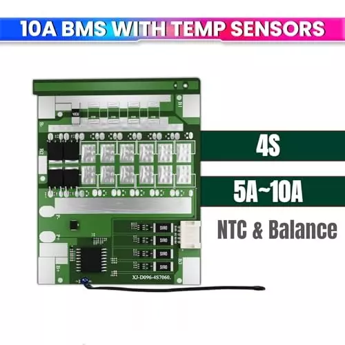 amicisolar-bms-with-ntc-sensors-xj-d096-4s-12-v-10-a-lifepo4-120-a-overcurrent-protection-cell-balancing