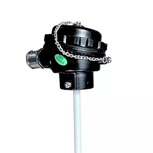 Japsin Instrumentation PT-100 3-Wire RTD Temperature Sensor with Head Assembly 30x5x5 cm Stainless Steel 380 g for Industrial Use