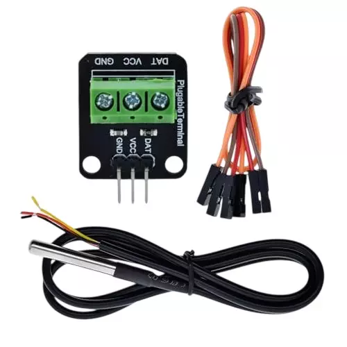 amiciSense Temperature Sensor Module Kit DS18B20 Waterproof Probe 100 cm for Uno, Pi, ESP32