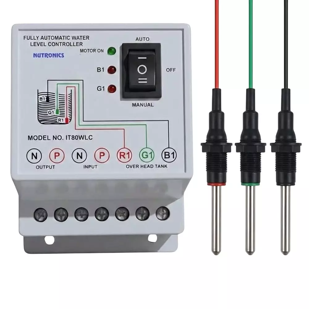 Hartley Fully Automatic Water Level Controller and Indicator with 3 Sensors White, NI80WLC