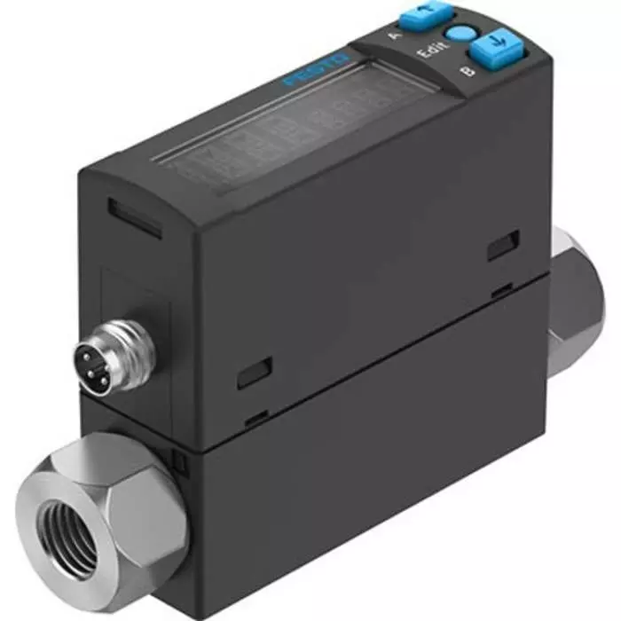 Festo SFAH Series Flow Rate Measurement Flow Sensor, 0.002 L/min Min, 0.1 L/min Max, SFAH-0.1U-G18FS-PNLK-PNVBA-M8