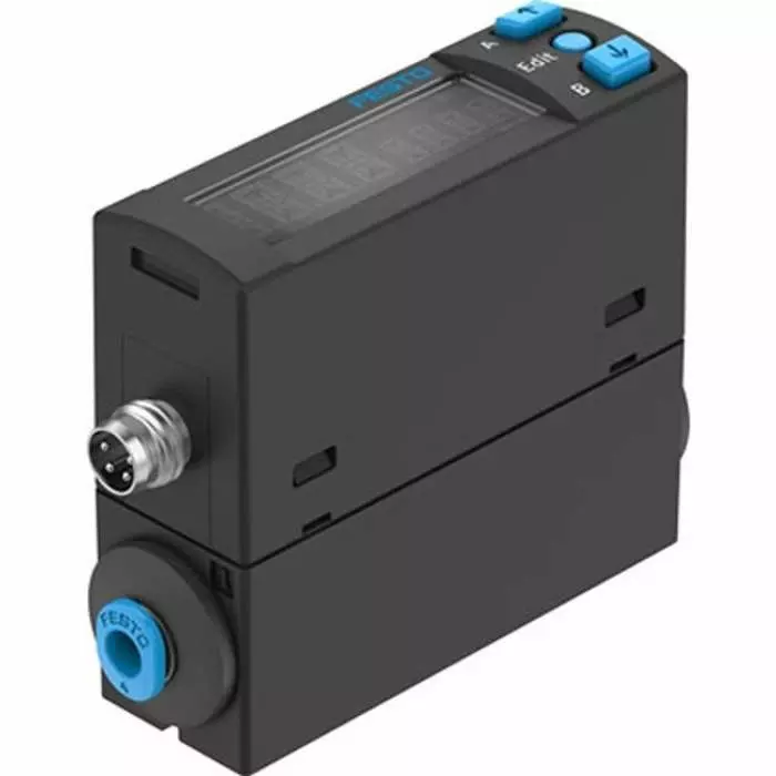 Festo SFAH Series Flow Rate Measurement Flow Sensor, 0.02 L/min Min, 1 L/min Max, SFAH-1B-Q4S-PNLK-PNVBA-M8