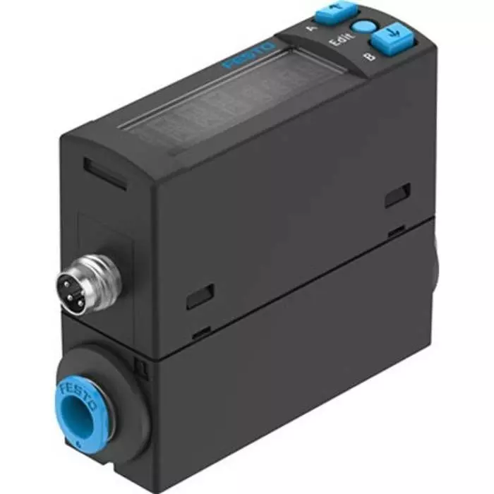 Festo SFAH Series Flow Rate Measurement Flow Sensor, 0.2 L/min Min, 10 L/min Max, SFAH-10B-Q6S-PNLK-PNVBA-M8