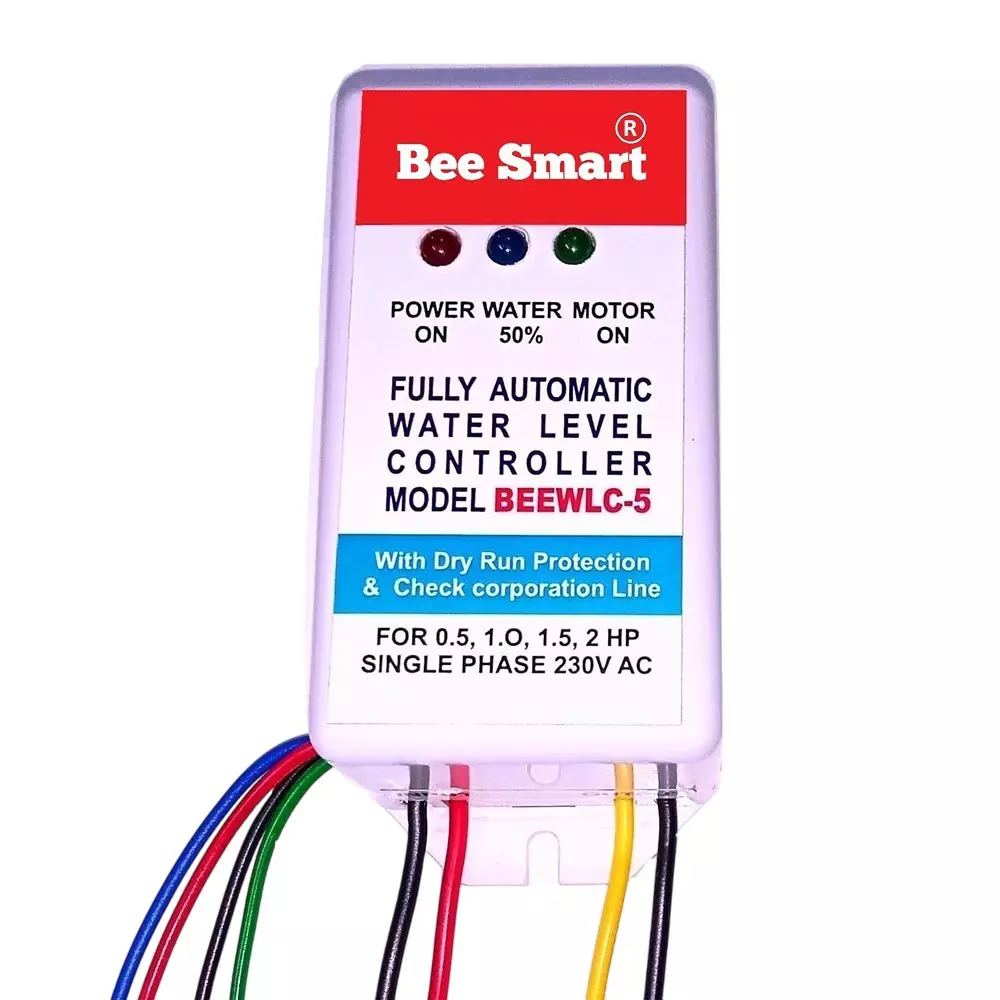 Bee Smart Fully Automatic Water Level Controller 190 to 250 V AC for Up to 0.5 / 1.0 / 1.5 HP Single phase, BEEWLC-5