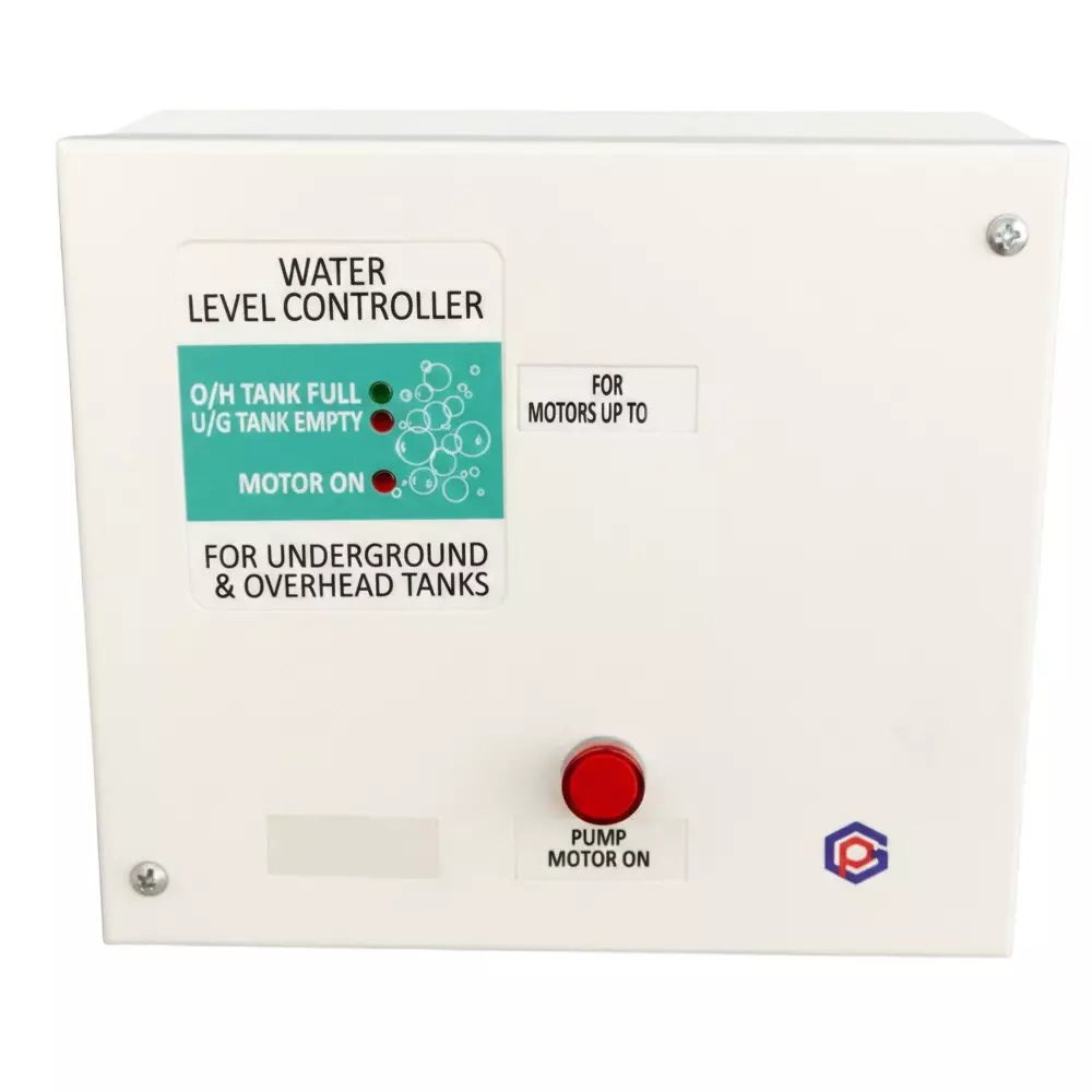 PowerGrip Water Level Controller 3 Phase With Auto-Off-Bypass Switch Relay Range Works with Panel For Underground Overhead Tanks (Double Tank)