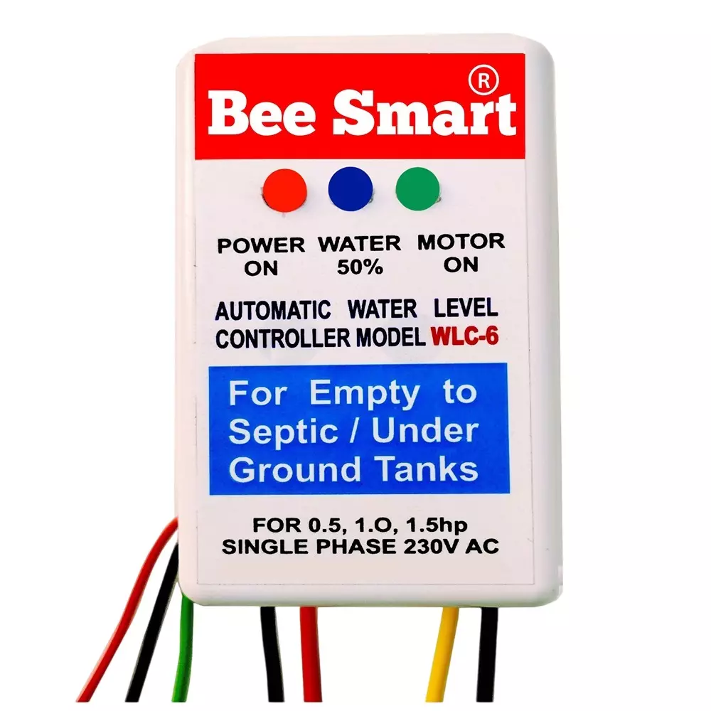Bee Smart Automatic Water Level Controller 190 to 250 V AC for 0.5 / 1.0 / 1.5 HP Single phase Mono Block Pump, WLC-6