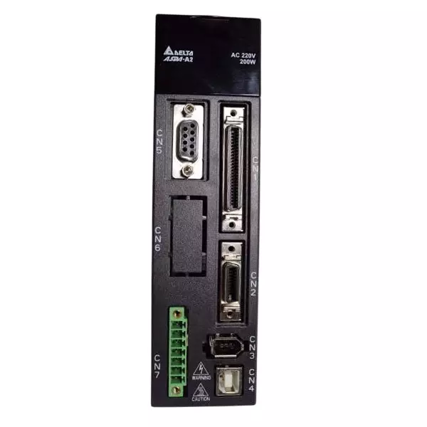 Delta A2 Series 0.2 kW AC Servo Drive Single Phase 220 V Black Color for Industrial Applications, ASD-A2-0221-U