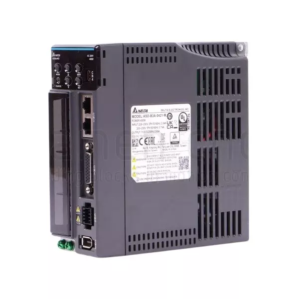 Delta ASD-B3A Series 0.1 kW AC Servo Drive 220 V Single/Three Phase and 0.9 A Continuous Output Current, ASD-B3A-0121-M