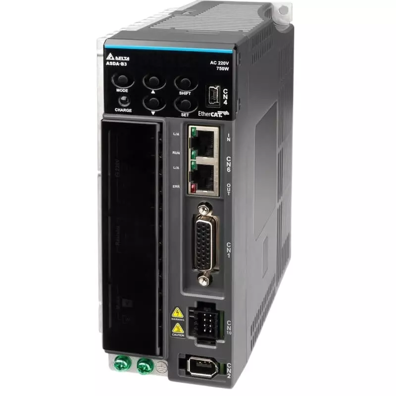 Delta ASD-B3A Series 1.5 kW AC Servo Drive 400 V Three Phase and 8.3 A Continuous Output Current, ASD-B3A-1543-E