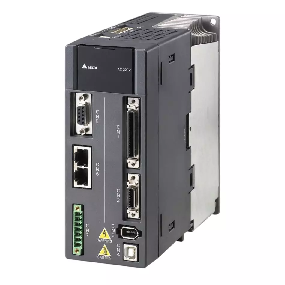 Delta A2 Series 1 kW AC Servo Drive Single Phase 220 V Black Color for Industrial Applications, ASD-A2-1021-M