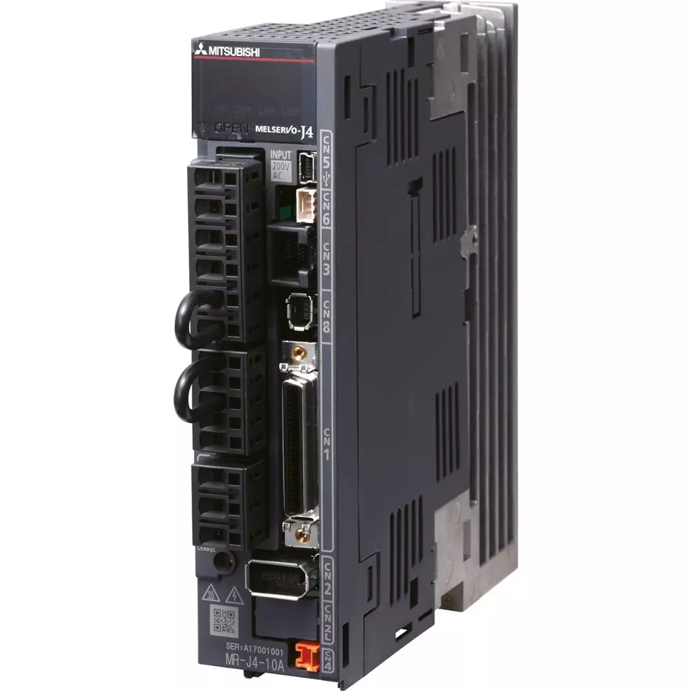 Mitsubishi Electric 11 kW Servo Drive MR-J4 Type MELSERVO J4 Series 45 W Power Consumption and 32 A Rated Current, MR-J4-11KA4