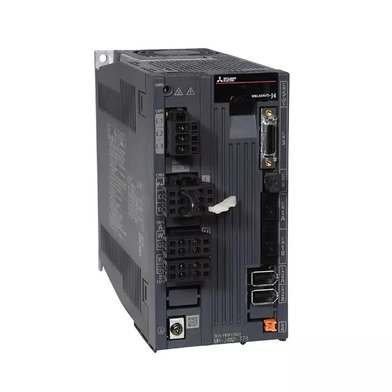 Mitsubishi Electric MELSERVO-J4 - MR-J4 Series Digital AC-Servo Amplifier with 0.75 kW Active Power, 2 Axis and 1 Phase 230 V, 3 Phase 230 V Power Supply, MR-J4W2-77B