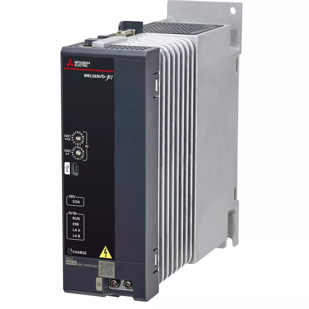 Mitsubishi Electric MELSERVO-JET - MR-JET Series Digital AC-Servo Amplifier with 1 kW Active Power, 1 Axis and 1 Phase 230 V, 3 Phase 230 V Power Supply, MR-JET-100G