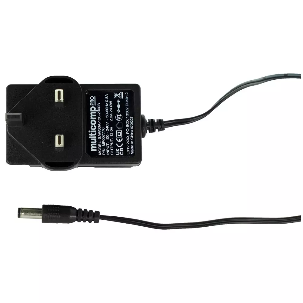 MULTICOMP PRO AC/DC Power Supply 1 Output 12 VDC 24 W, MP007776