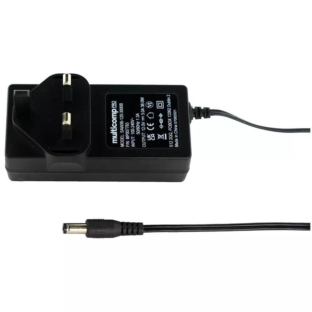 MULTICOMP PRO AC/DC Power Supply 1 Output 12 VDC 36 W, MP007783