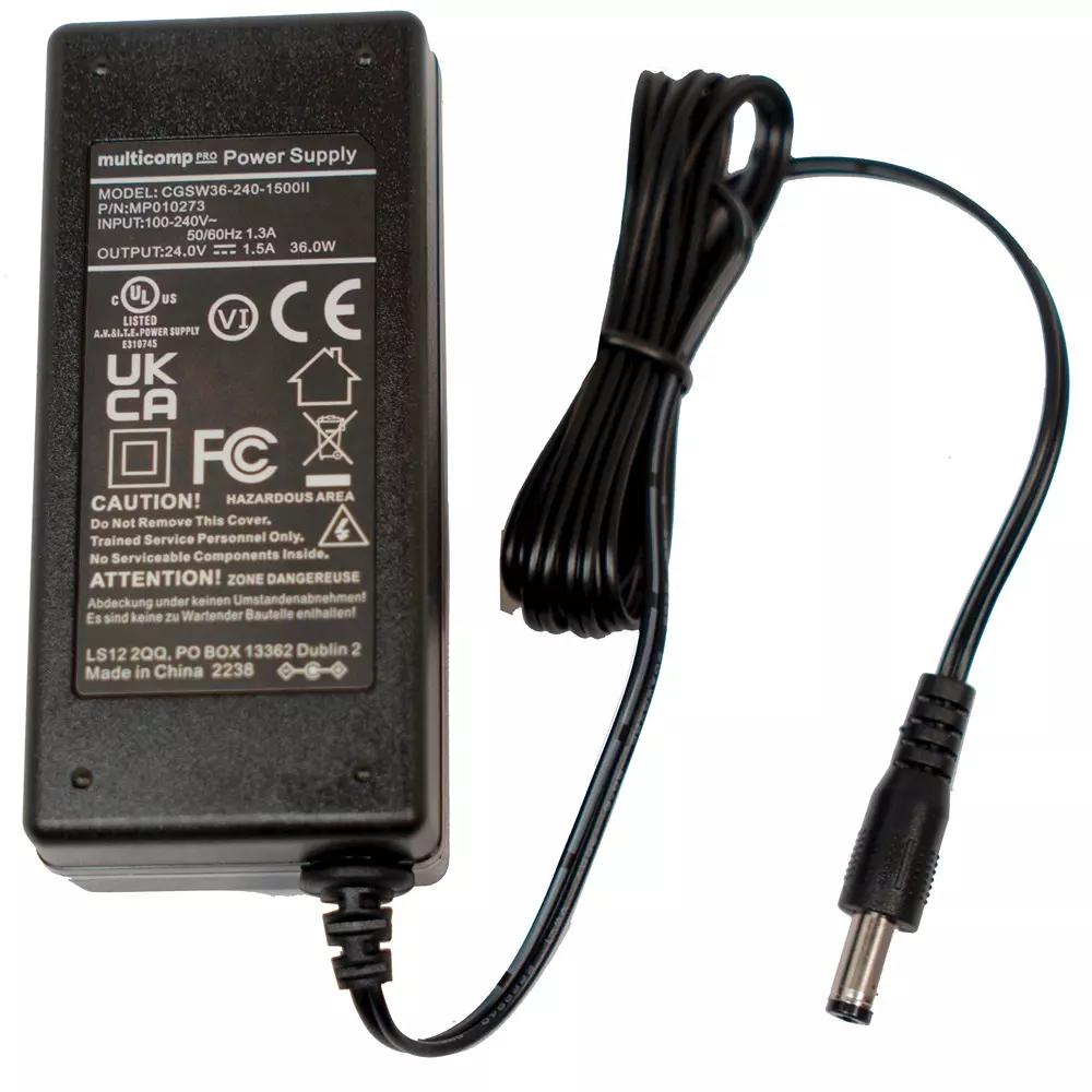 MULTICOMP PRO AC/DC Power Supply 1 Output 24 VDC 36 W, MP010273