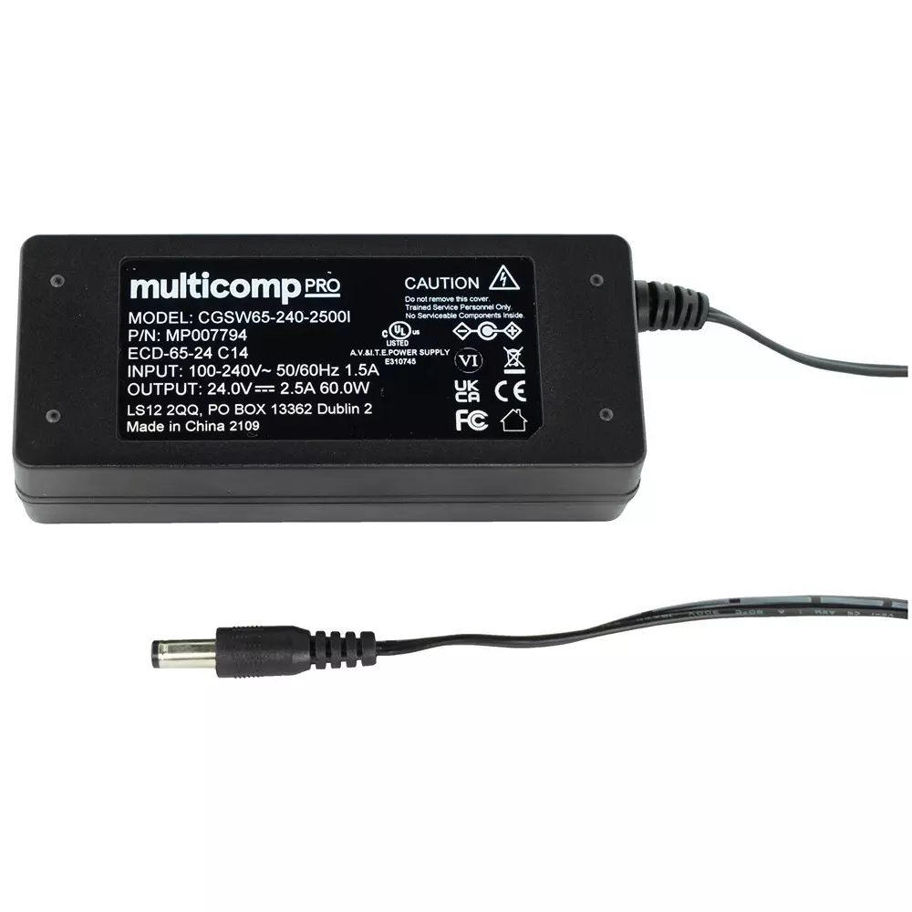 MULTICOMP PRO AC/DC Power Supply 1 Output 15 VDC 60 W, MP008786