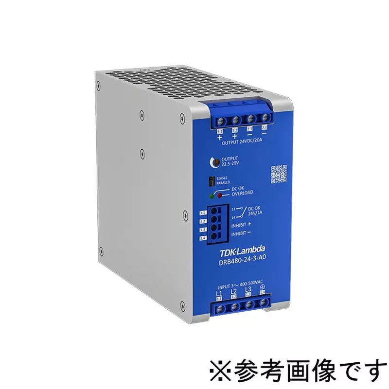 TDK-LAMBDA Power Supply 480 W Rated Output Power, DRB480-24-3-A0