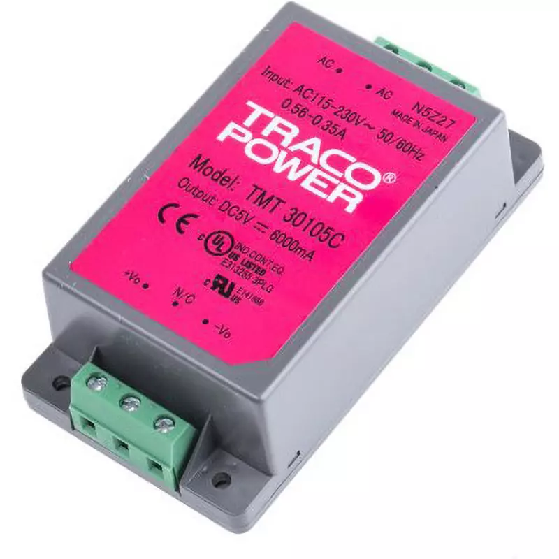 TRACO POWER Switching Power Supply 5 V DC Voltage 30 W Rated Power, TMT 30105C