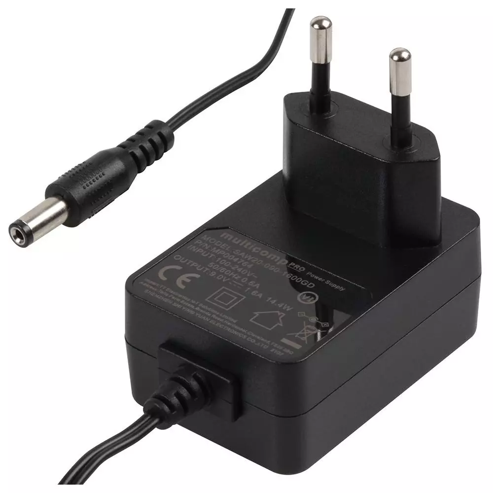 MULTICOMP PRO AC/DC Power Supply 1 Output 9 VDC 15 W, MP004764