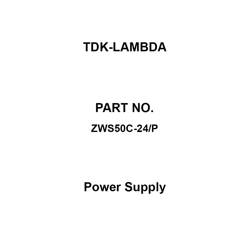 TDK-LAMBDA Power Supply 24 V DC Rated Output Voltage, ZWS50C-24/P