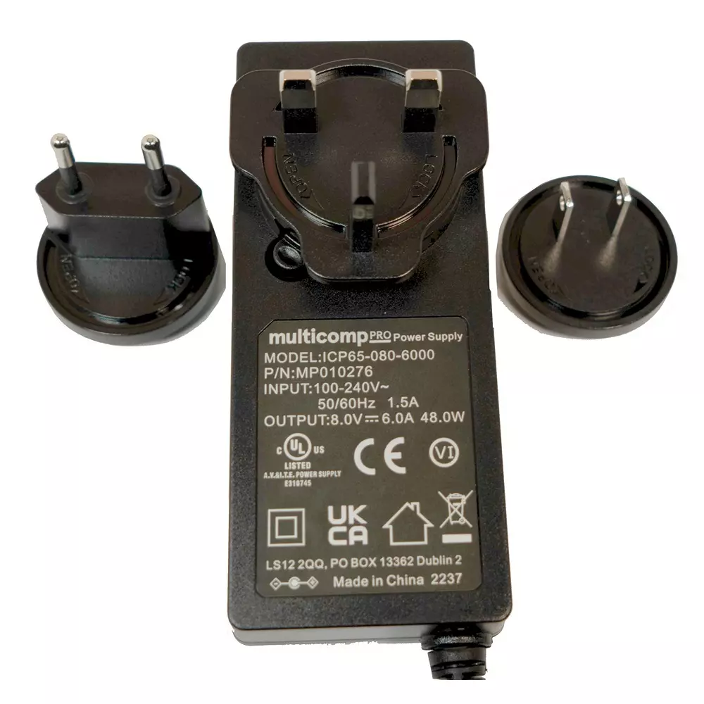 MULTICOMP PRO AC/DC Power Supply 1 Output 8 VDC 65 W, MP010276