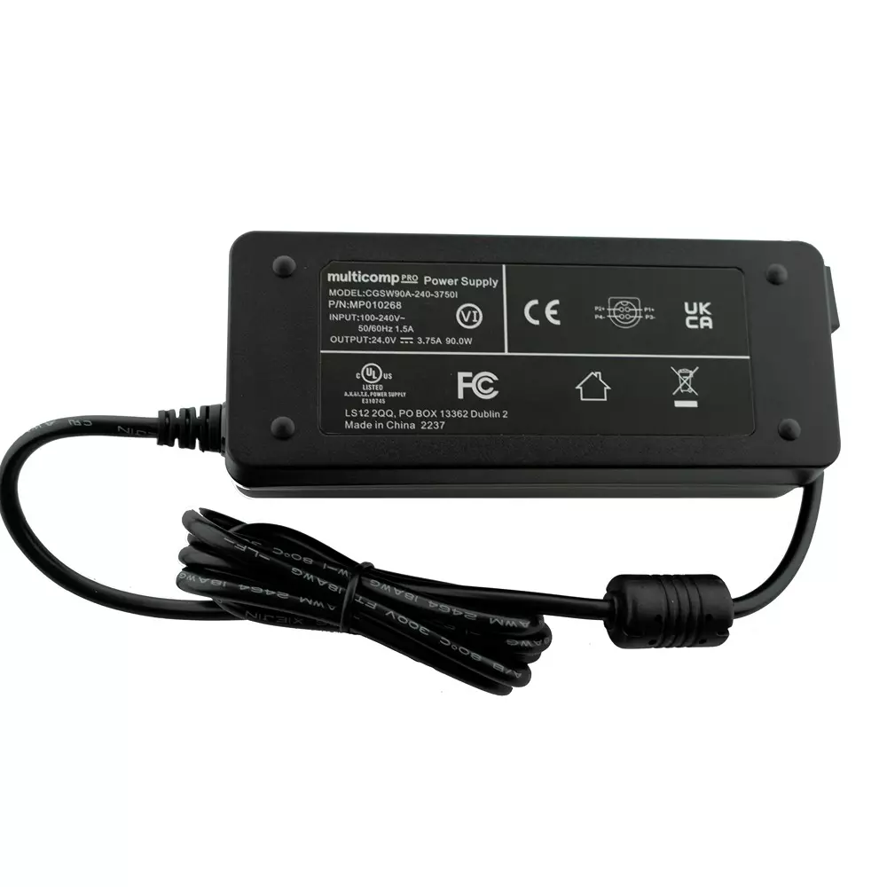 MULTICOMP PRO AC/DC Power Supply 1 Output 24 VDC 90 W, MP010268