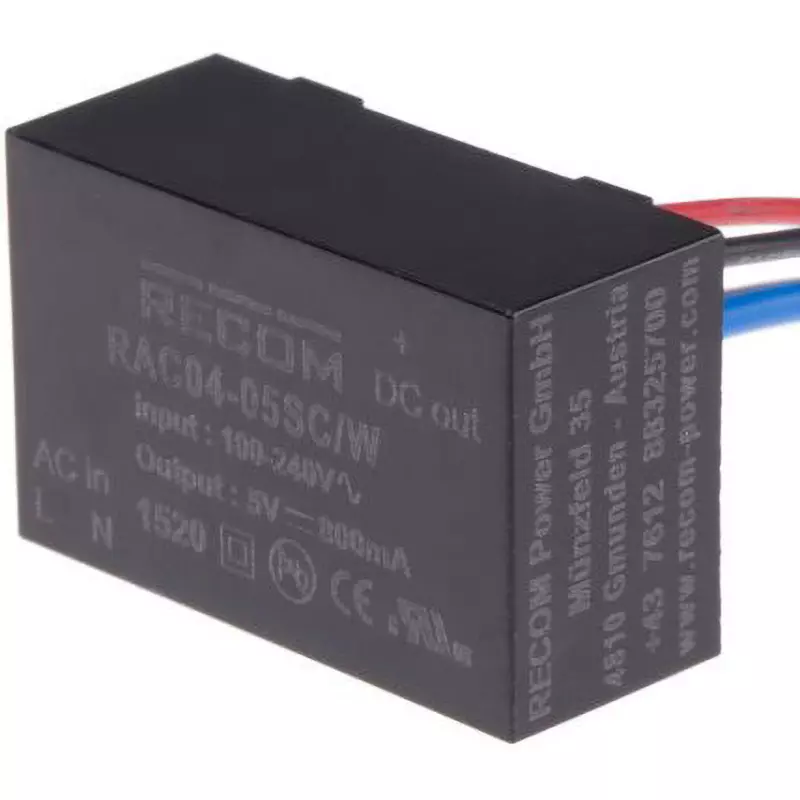RECOM Switching Power Supply 4 W Rated Power 800 mA Output Current, RAC04-05SC/W