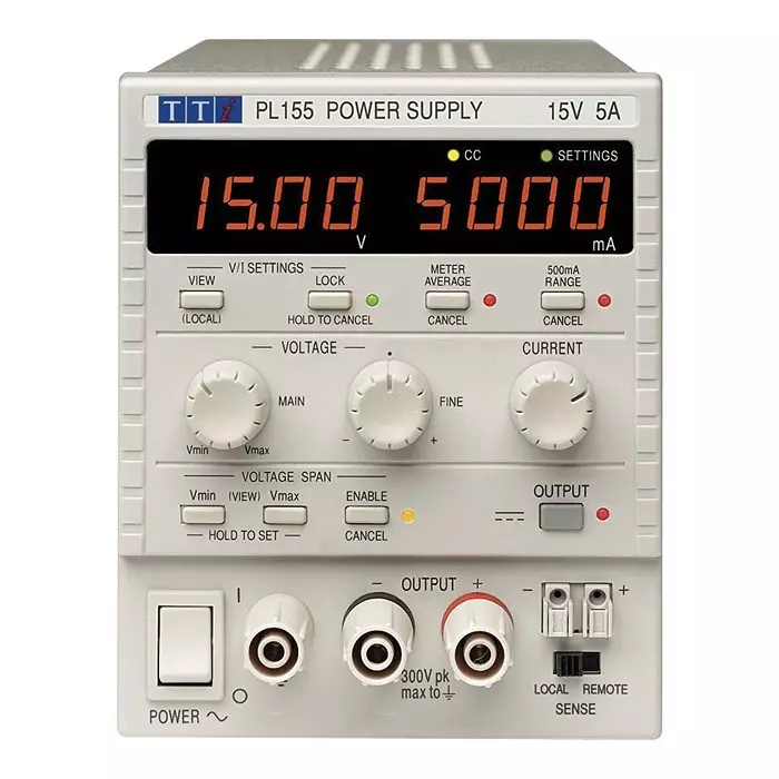AIM-TTI INSTRUMENTS Power Supply, 1Ch, 15V, 5A, Adjustable, PL155P