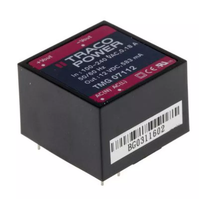 TRACO POWER Switching Power Supply 12 V DC Voltage 7 W Rated Power, TMG 07112