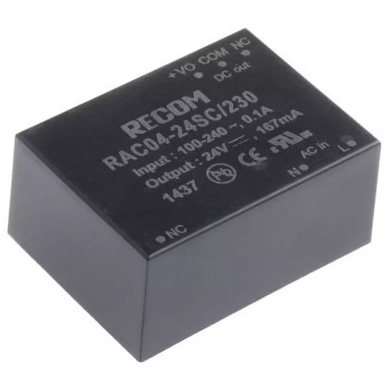 RECOM Switching Power Supply 4 W Rated Power 167 mA Output Current, RAC04-24SC/230