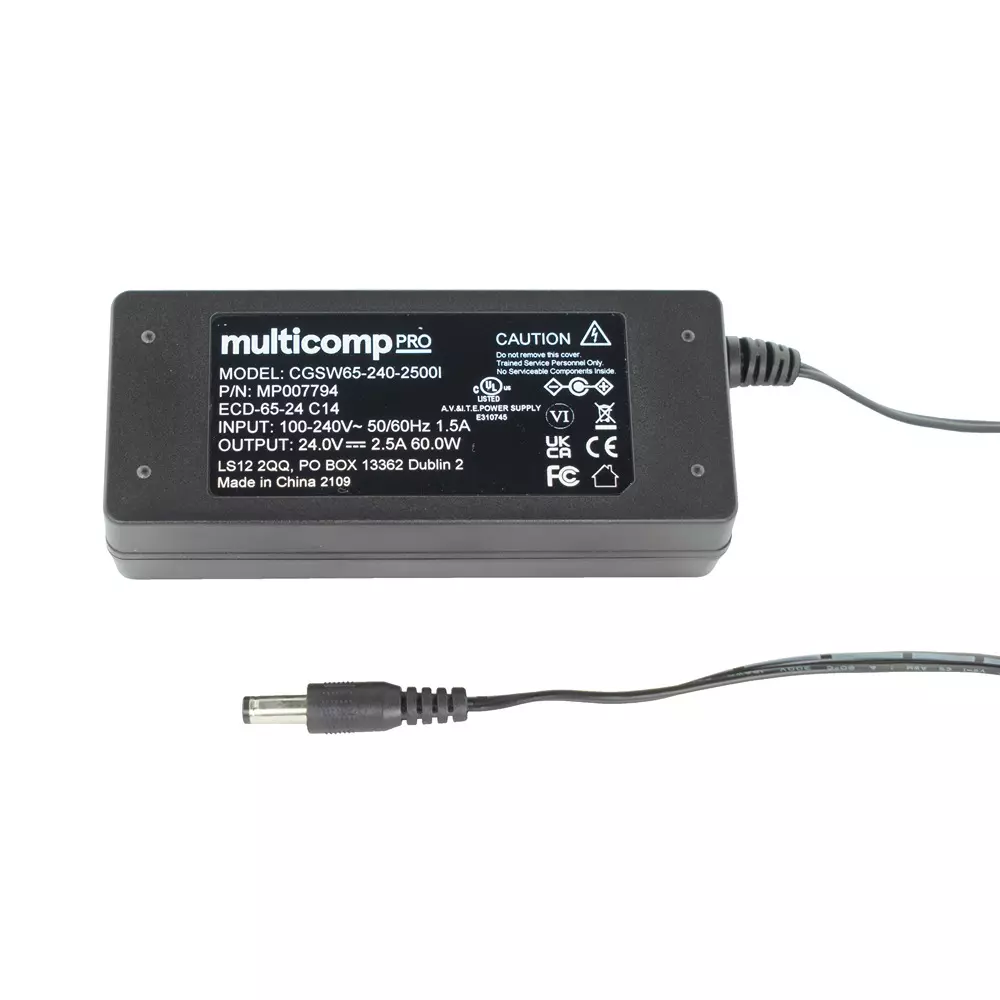 MULTICOMP PRO AC/DC Power Supply 1 Output 15 VDC 60 W, MP008784