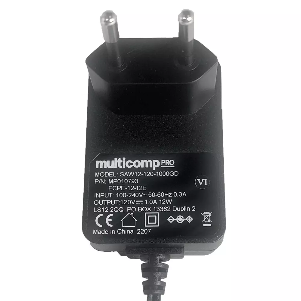 MULTICOMP PRO AC/DC Power Supply 1 Output 12 VDC 12 W, MP010793