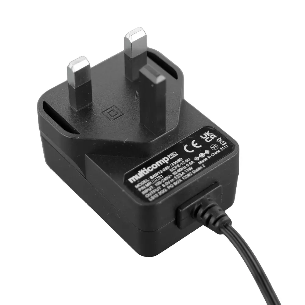 MULTICOMP PRO AC/DC Power Supply 1 Output 9 VDC 12 W, MP010788