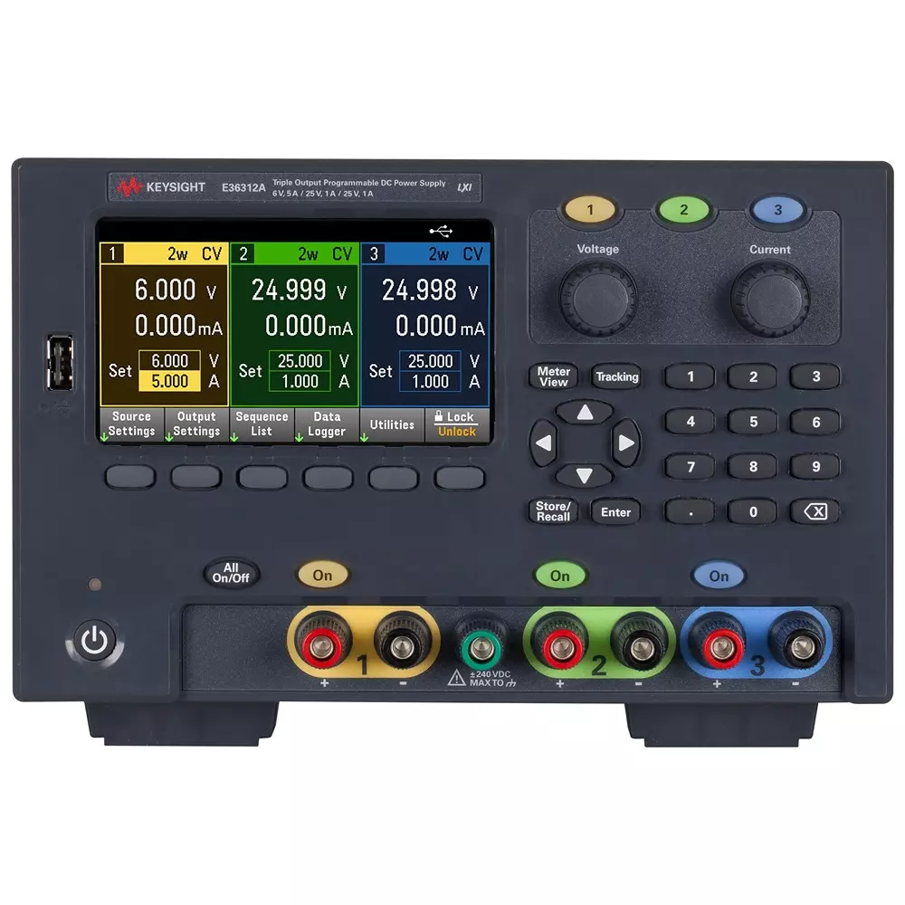 KEYSIGHT TECHNOLOGIES Pwr Supply W/Gpib, 3O/P, 6V, 5A, Prog, E36312A WITH GPIB
