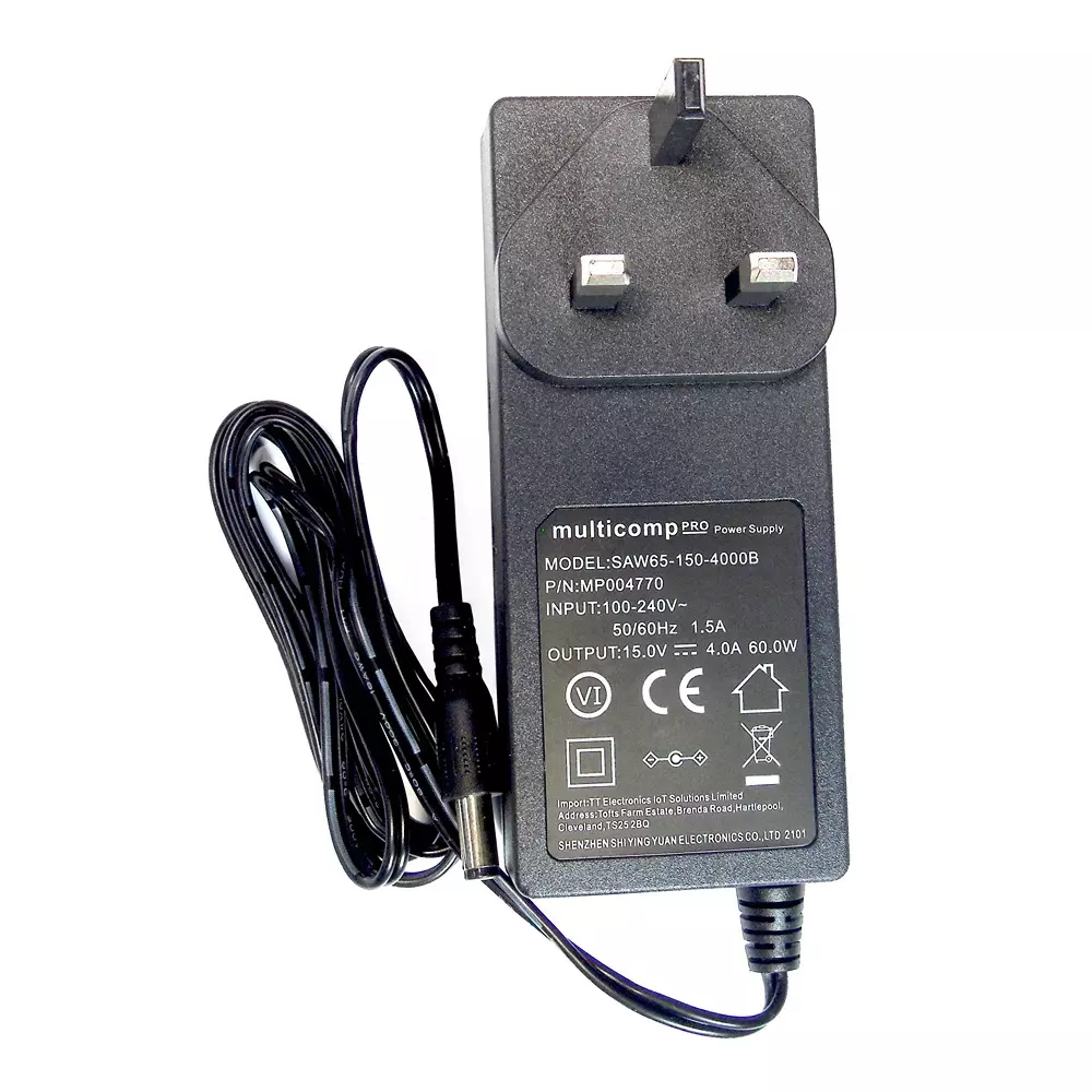 MULTICOMP PRO AC/DC Power Supply 1 Output 15 VDC 60 W, MP004770
