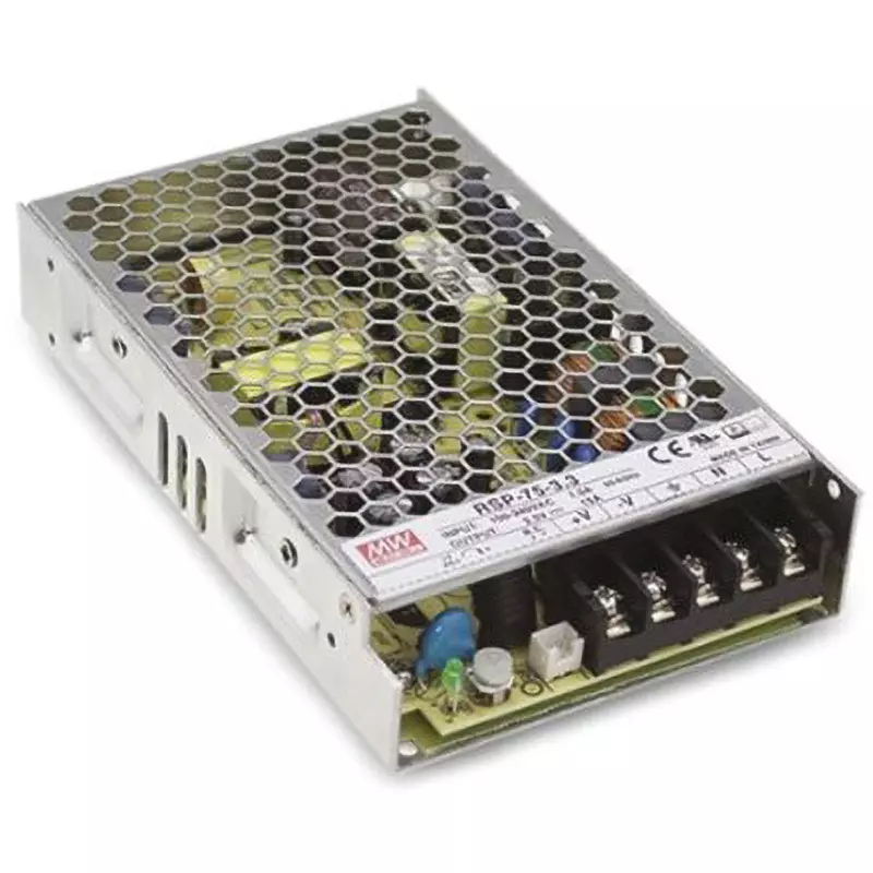 Mean Well Switching Power Supply 120 to 370 V DC, 85 to 264 V AC Input Voltage, RSP-75-15RS