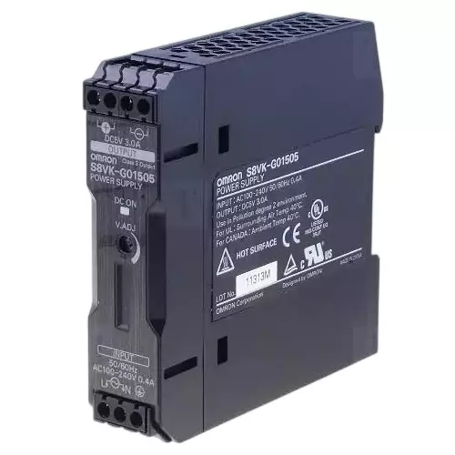 Omron Switching Power Supply AC 100-240 V Din Rail Mounting, S8VK-G01505