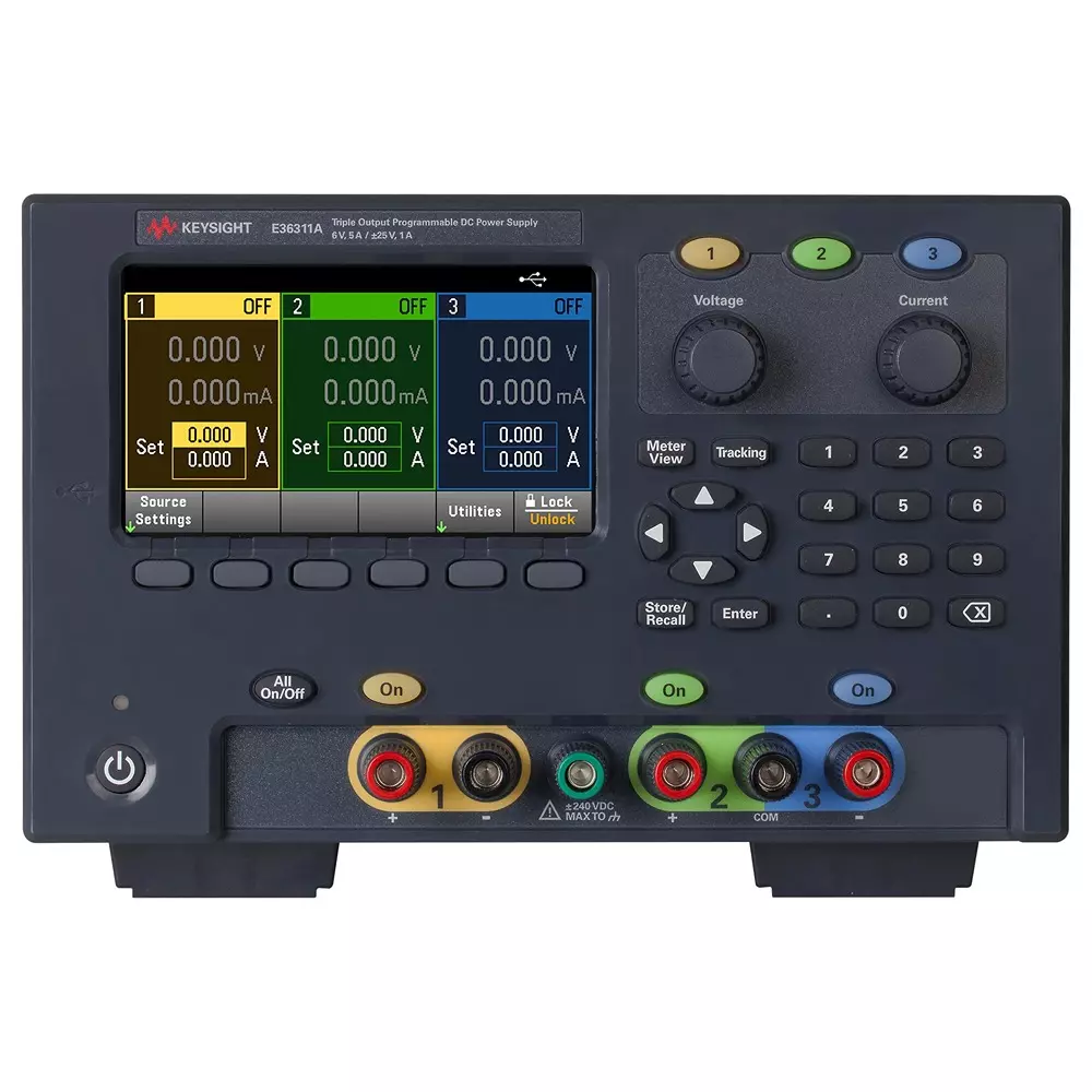 KEYSIGHT TECHNOLOGIES DC Power Supply, 3O/P, 6V, 5A, Prog, E36311A