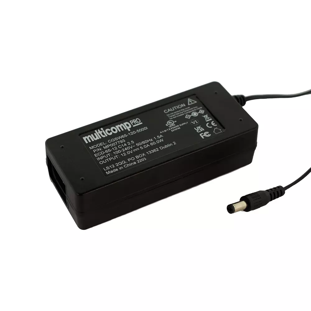 MULTICOMP PRO AC/DC Power Supply 1 Output 12 VDC 60 W, MP007793