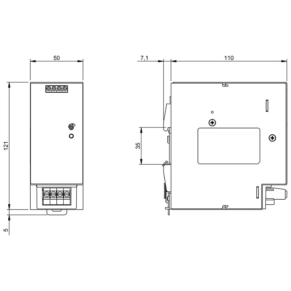 BALLUFF Power Supply DIN Rail Mount for Control Cabinet Metal 5 A 120 W, BAE0115