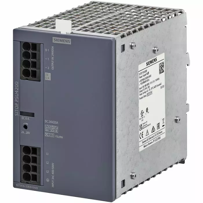 Siemens Power Supply, 6EP3436-3SB00-0AX0, 24V, 20A, 480W, 6EP34363SB000AX0