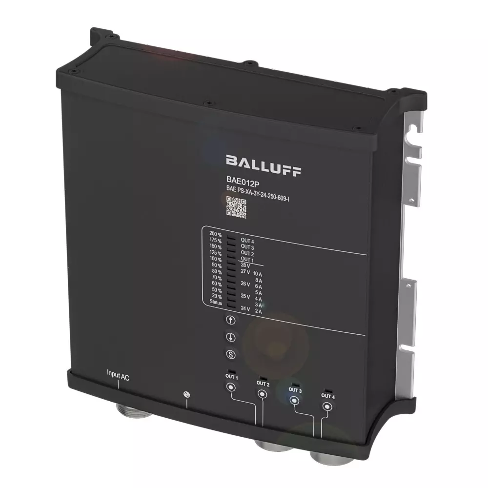 BALLUFF Field Power Supply Flange Mount Aluminium PET 25 A 600 W with IO-Link Interface, BAE012P