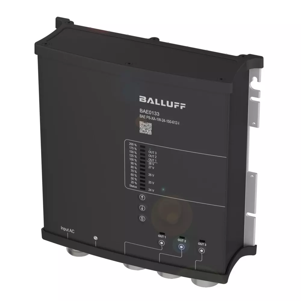 BALLUFF Field Power Supply Flange Mount Aluminium PET 12.5 A 300 W with IO-Link Interface, BAE0133