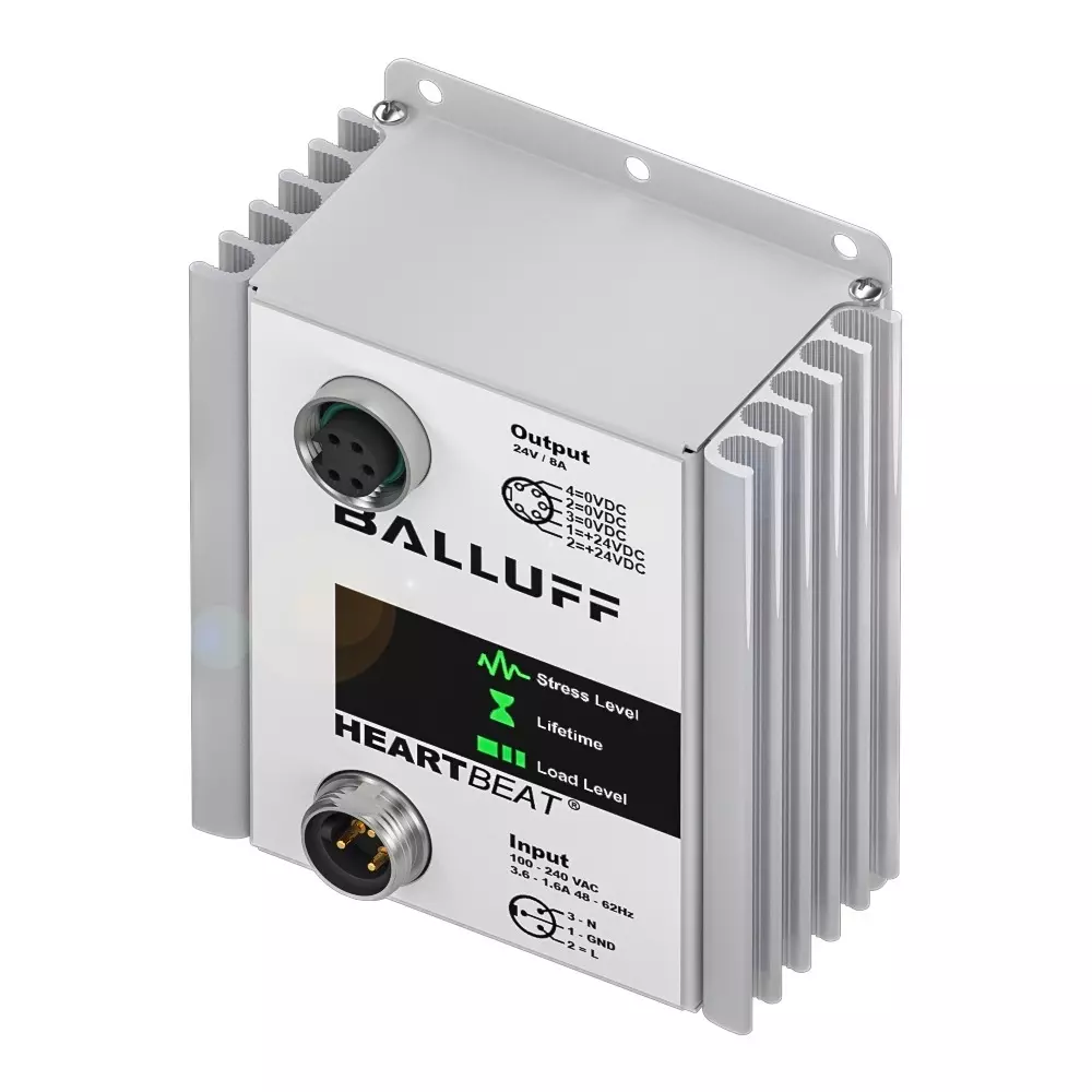 BALLUFF Heartbeat Power Supply Unit Flange Mount Aluminium 8 A 192 W, BAE00FL