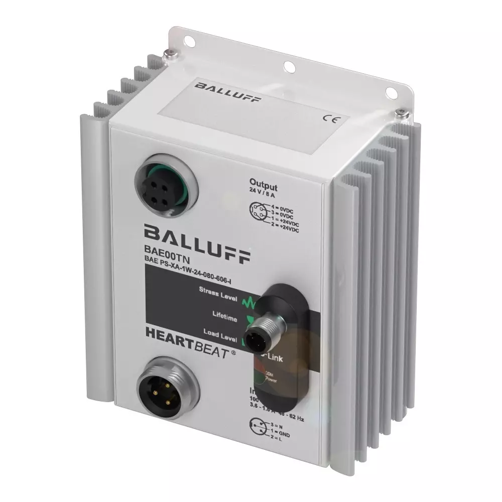 BALLUFF Heartbeat Power Supply Unit Flange Mount Aluminium PC 8 A 192 W with IO-Link Interface, BAE00TN