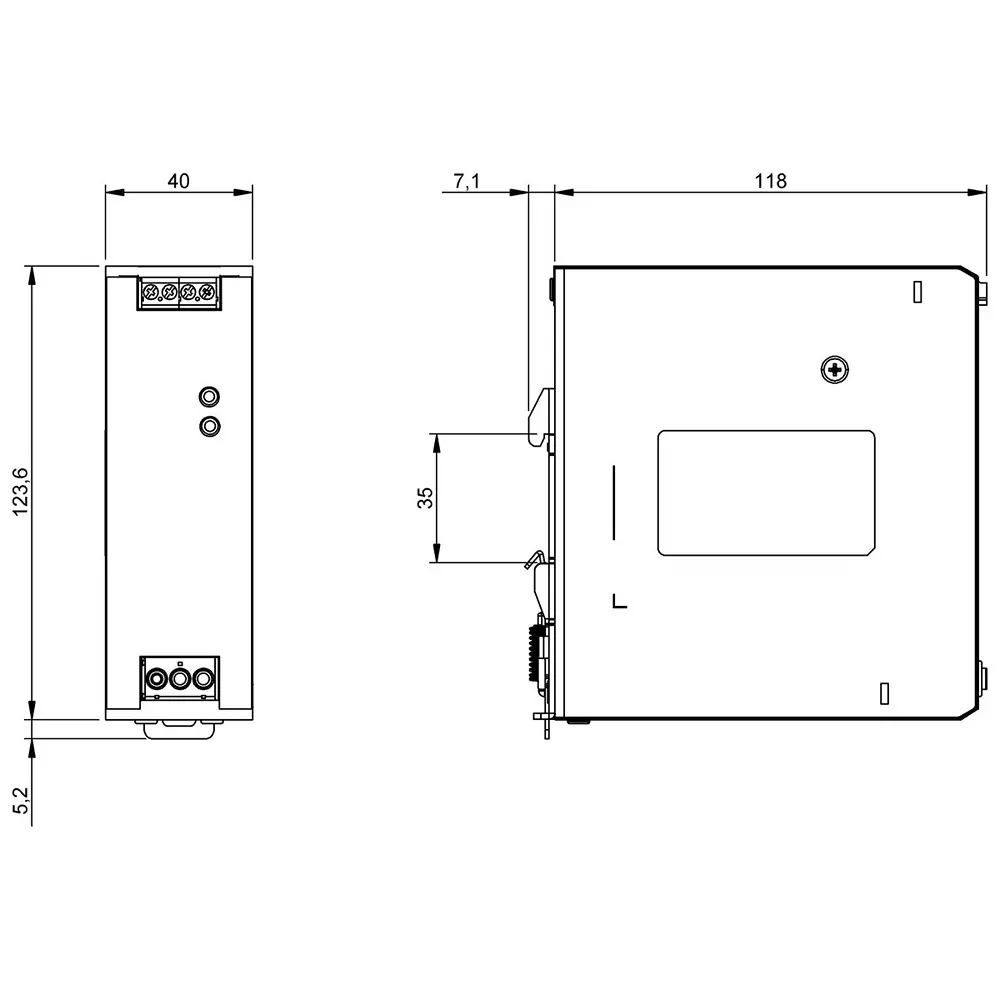 BALLUFF Power Supply DIN Rail Mount for Control Cabinet Metal 5 A 120 W, BAE0112