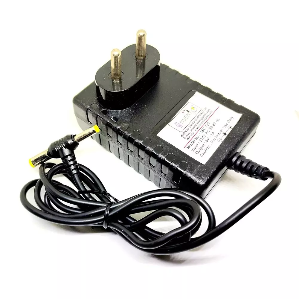 invento-dc-power-supply-adaptor-6-w-power-6-v1-a-output-voltagecurrent-with-1-m-cable-length-isc-720-2y-pack-of-4-pcs